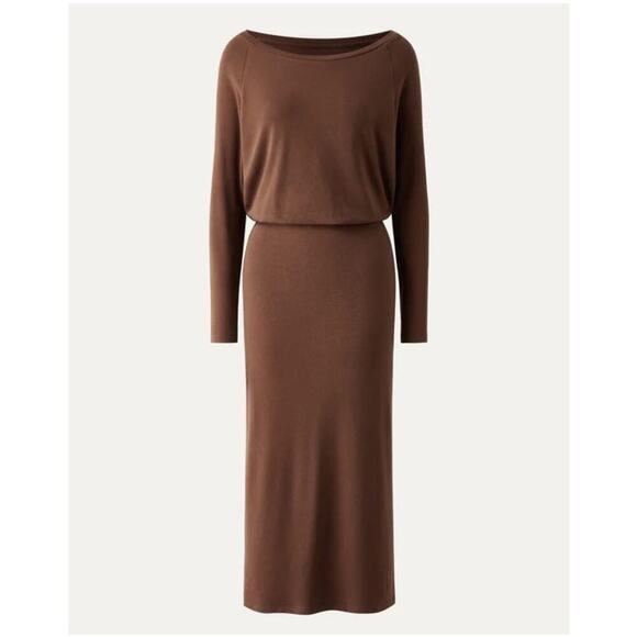 OGL Midi Dress Mid Thermal Relaxed Brown Size Medium NEW - Picture 1 of 10